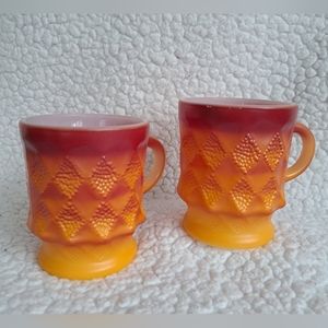 Vintage Anchor Hocking Fire King Set of 2 Cups/ Mugs